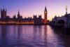 Palace of Westminster at sunt set